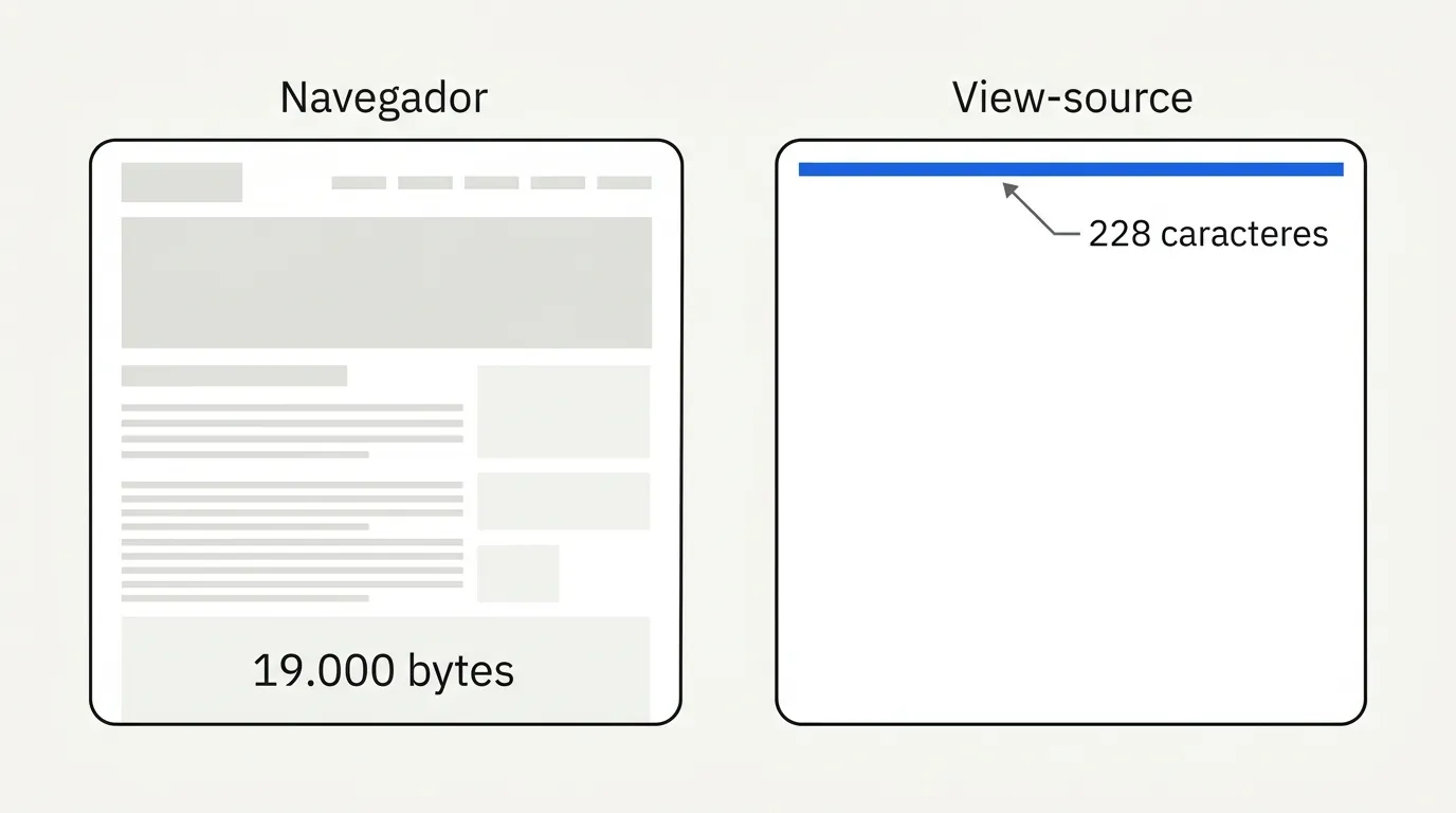 Diferença entre o que o usuário vê e o que o crawler de IA recebe